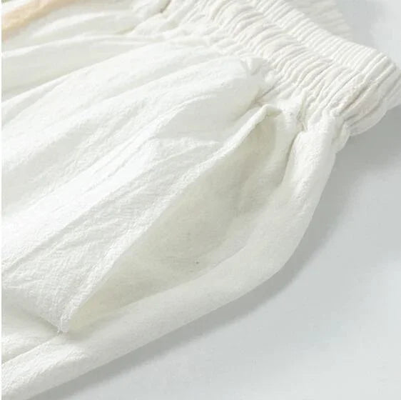 Conjunto Masculino Shorts e Camiseta Plus Size em Linho