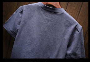 Conjunto Masculino Shorts e Camiseta Plus Size em Linho