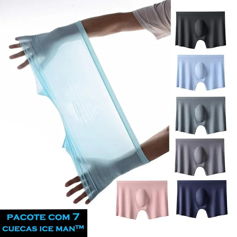 Kit com 7 Cuecas Boxers Antiodor e Antibacterianas